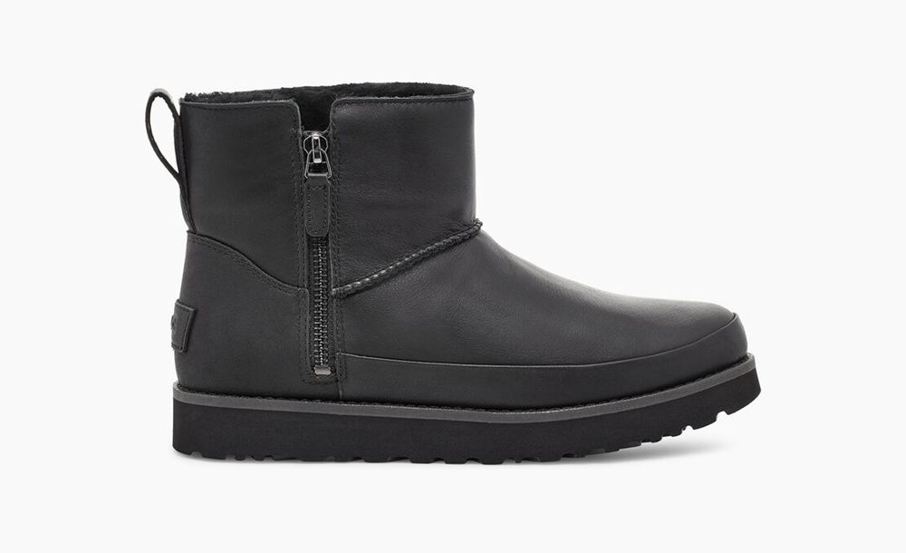 Ugg Classic Zip Mini - Womens Mini Boots - Black - NZ (5068MRLQZ)